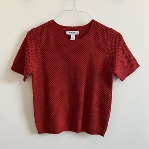 Nine West Scarlet Textured Short Sleeve Top